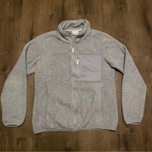 Women’s Columbia Fleece Zip Up Jacket Size L Light Grey